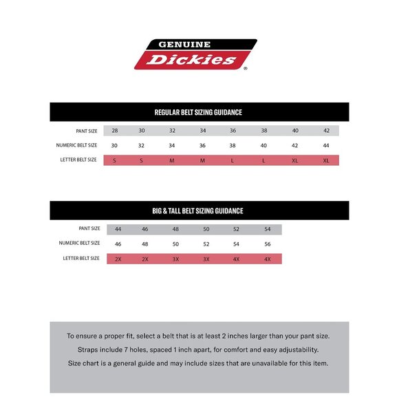 NWT DICKIES Genuine Mens Casual Black Grommet Fully Adjustable Belt Double Prong - Picture 5 of 5